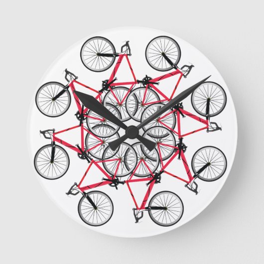 Fahrradzyklus Runde Wanduhr (Vorderseite)