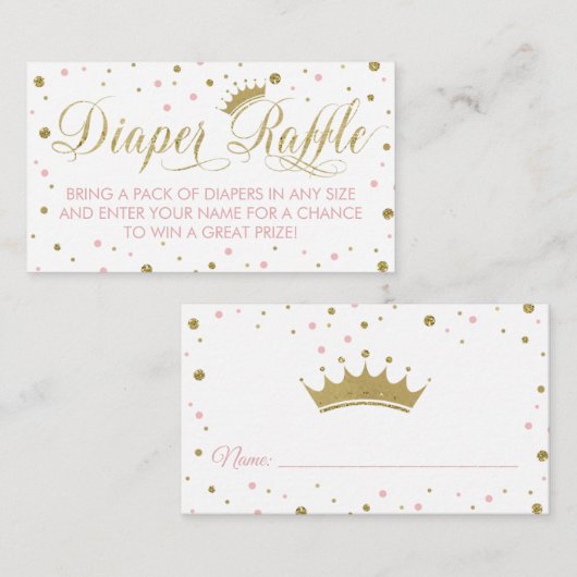 Fahrschein für Windeln, Prinzessin, rosa Begleitkarte (Vorne/Hinten)