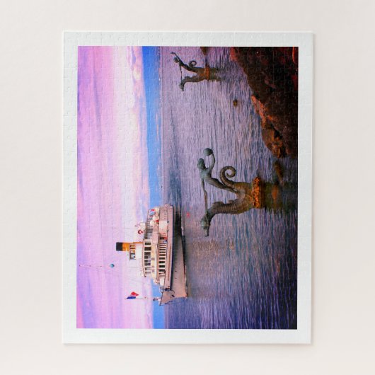 Fährschiff auf dem Genfer See Puzzle (Vertikal)