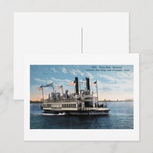 Fährschiff "Ramona" Postkarte (Vorne/Hinten)