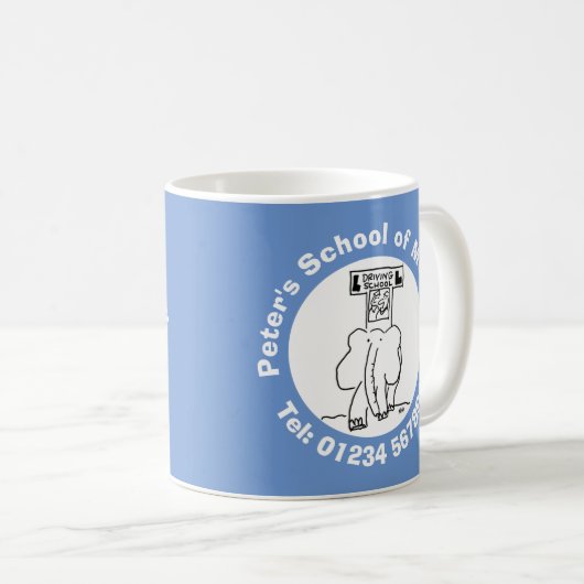 Fahrschule Cartoon mit Elephant. Kaffeetasse (VorderseiteRechts)