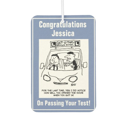 Fahrschule. Prüfer festgestellte Türeinfahrt Autolufterfrischer (Vorderseite)