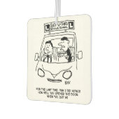 Fahrschule. Prüfer festgestellte Türeinfahrt Autolufterfrischer (Links)