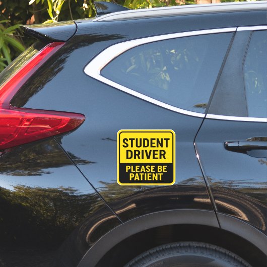 Fahrschüler - Bitte Seien Sie Geduldig Gelb & Schw Aufkleber (Auto Seite)