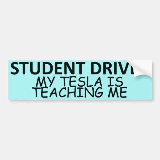 FAHRSCHÜLER (Mein Tesla bringt es mir bei) Autoaufkleber (Vorne)