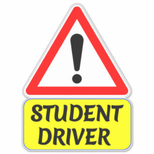 Fahrschüler mit Halteschild-Auto Aufkleber