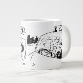 Fahrschullehrer oder Prüfer Cartoon Jumbo-Tasse (Vorderseite Rechts)