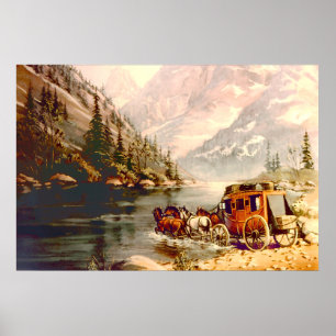 FAHRSTAGECOACH-ÜBERSCHREITUNG DURCH SHARON SHARPE POSTER