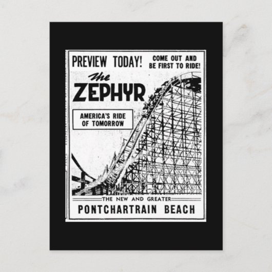 Fahrt am Pontchartrain Beach, Zephyr Postkarte (Vorderseite)
