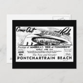 Fahrt am Pontchartrain Beach, Zephyr Postkarte (Vorne/Hinten)