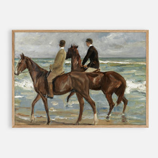 Fahrt am Strand, Vintages Öl Poster
