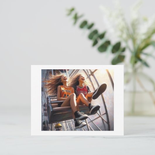 Fahrt auf dem Riesenrad Postkarte (Stehend Vorderseite)