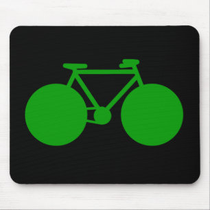 Fahrt auf . grünes Fahrrad auf schwarz Mousepad