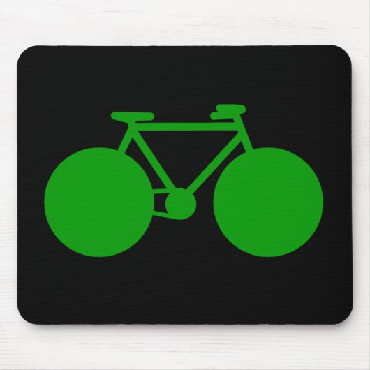 Fahrt auf . grünes Fahrrad auf schwarz Mousepad (Vorne)