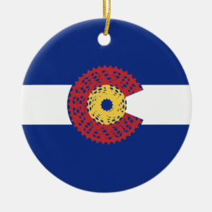 Fahrt Colorado (Fahrradkassette) Keramik Ornament