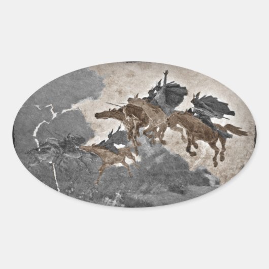 Fahrt der Valkyrien Ovaler Aufkleber (Vorderseite)