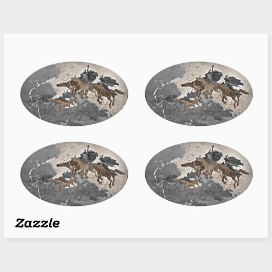 Fahrt der Valkyrien Ovaler Aufkleber (Blatt)