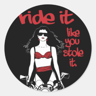 Fahrt, die es Sie mag, stahl es Runder Aufkleber