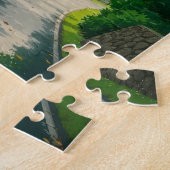 Fahrt durch das Puzzle mit grüner Pfade und Fahrra (Seite)