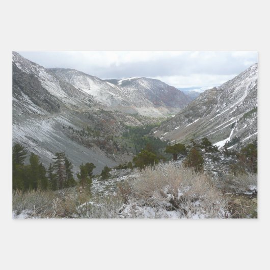 Fahrt durch die schneebedeckten Berge der Sierra N Geschenkpapier Set (Vorderseite)