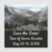 Fahrt durch die schneebedeckten Berge der Sierra N Magnetkarte (Vorderseite)