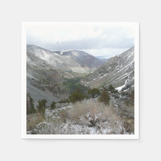 Fahrt durch die schneebedeckten Berge der Sierra N Serviette (Vorderseite)