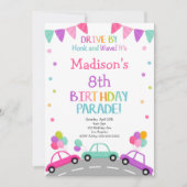 Fahrt durch Einladung, Geburtstagsparade Einladung (Vorderseite)