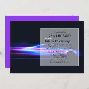 Fahrt durch Geburtstagsparty Einladung