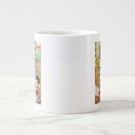 Fahrt-ein-Hahn-Pferd Jumbo-Tasse (Vorderseite)