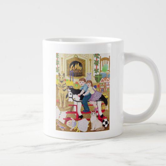 Fahrt-ein-Hahn-Pferd Jumbo-Tasse (Rechts)