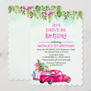 Fahrt für Fahrt Durchfahrt Geburtstag Einladung