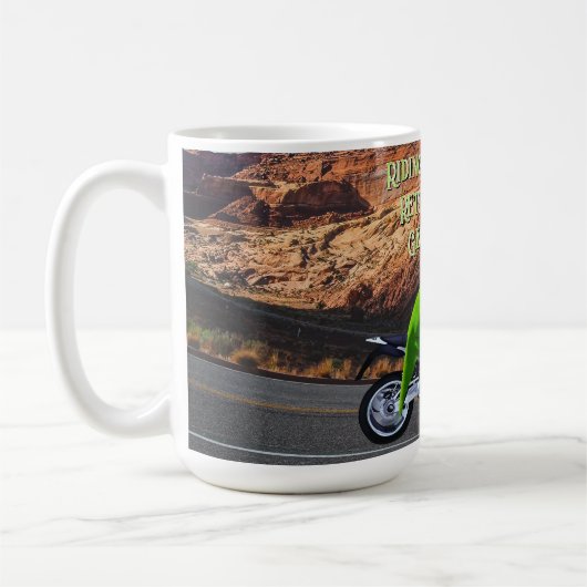 Fahrt in das retirement Custom Gecko Motorrad Kaffeetasse (Links)