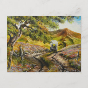 Fahrt in die Stadt Malerei von David Paul Postkarte