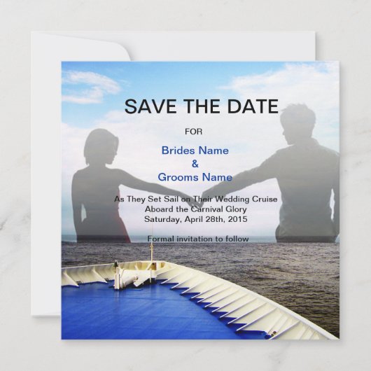 Fahrt Liebe l Kreuzfahrtschiff/Hochzeit in Urlaubs Save The Date (Vorderseite)