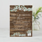 Fahrt mit dem Brautparty Eukalyptus Rustikales Hol Einladung (Stehend Vorderseite)