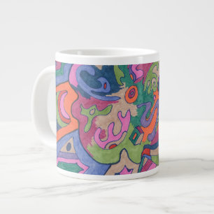 Fahrt mit dem Groovy Rainbow, abstrakt Jumbo-Tasse