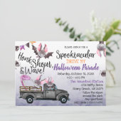 Fahrt mit dem Halloween-Party Einladung (Stehend Vorderseite)