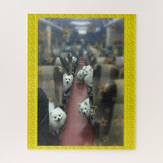 Fahrt mit dem Hundezug Puzzle (Vertikal)