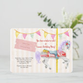 Fahrt mit dem Karussell Vintage Einladung (Stehend Vorderseite)