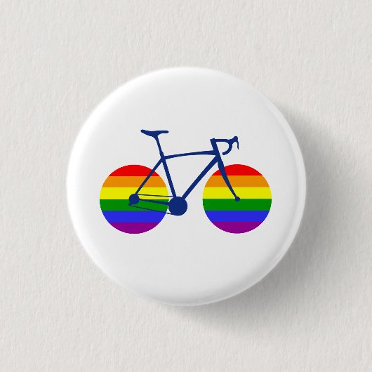 Fahrt mit dem Pride Bike Button (Vorderseite)