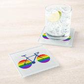 Fahrt mit dem Pride Bike Glasuntersetzer (Schrägansicht)