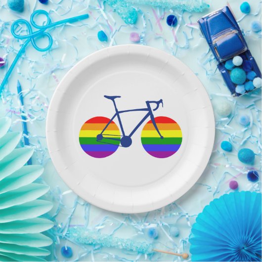 Fahrt mit dem Pride Bike Pappteller (Party)