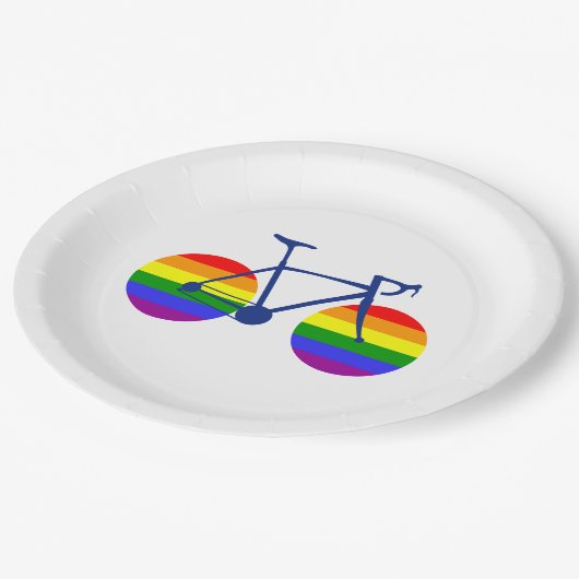 Fahrt mit dem Pride Bike Pappteller (Schrägansicht)
