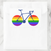 Fahrt mit dem Pride Bike Rechteckiger Aufkleber (Tasche)