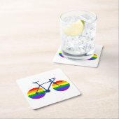 Fahrt mit dem Pride Bike Rechteckiger Pappuntersetzer (Vor Ort)