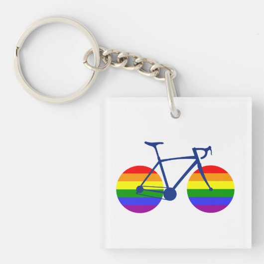 Fahrt mit dem Pride Bike Schlüsselanhänger (Vorderseite)