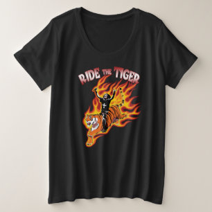Fahrt mit dem Vintagen Schwermetall von Tiger Große Größe T-Shirt