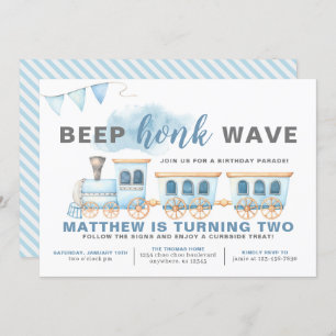 Fahrt mit der Bahn zum Geburtstag Einladungs-Junge Einladung