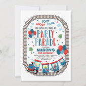 Fahrt mit der Birthday Parade Einladung Choo Choo (Vorderseite)