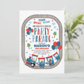 Fahrt mit der Birthday Parade Einladung Choo Choo (Stehend Vorderseite)